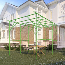 Load image into Gallery viewer, 118'' L x 79'' W x 90.5'' H Large Grape Vine Support Arch Arbour Gazebo Trellis Rack Pergola Plastic-coated Metal Large Cane Frame For Vineyard Outdoor Patio Lawn Yard Garden Decoration Green
