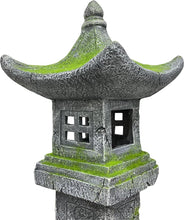 Load image into Gallery viewer, 31.5’’High Japanese Pagoda Statue Moss-Covered Retro Miniature Tower Lantern Garden Decoration Figurines Outdoor Asian Decoration Zen Courtyard Landscape