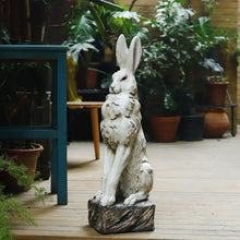 Load image into Gallery viewer, Large Size Noble Sitting Rabbit Bunny Realistic Rabbit Happy Easter Bunny Magnesium Oxide Stone Sculpture Decorations for Indoor Outdoor Garden Statue 30'' High