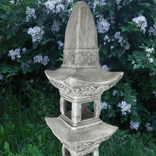 Load image into Gallery viewer, 35.5’’High Asian Zen Pagoda Magnesium Oxide Tall Lantern Statue Outdoor Sculpture for Garden Backyard Decor Pagoda Statue Miniature Tower Lantern Landscape Garden Decoration