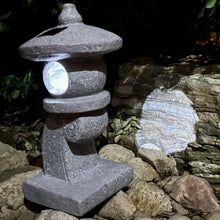 Load image into Gallery viewer, 14’’ High Asian Solar-Powered Zen Pagoda Garden Statue LED Light Solar Lamp for Outdoor Japanese Decoration Aesthetic Garden Figurines