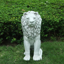 Load image into Gallery viewer, Lion Statue Outdoor Large 23''H Garden Statues MGO Outdoor Statue Guardian Lion Statues Home Decor Garden Decorative Outdoor Sculpture Patio Yard Lawn Decor, White