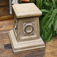Load image into Gallery viewer, Garden Outdoor Statue Classic Plinth Base Indoor Sculptural Riser Garden Side Table Antique Stone Finish Yard Patio Deck Home Hallway