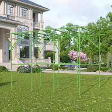 Load image into Gallery viewer, 118'' L x 79'' W x 90.5'' H Large Grape Vine Support Arch Arbour Gazebo Trellis Rack Pergola Plastic-coated Metal Large Cane Frame For Vineyard Outdoor Patio Lawn Yard Garden Decoration Green
