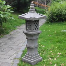 Load image into Gallery viewer, Pagoda Lantern Garden Statue Zen Asian Decor for Oriental Landscape Patio Lawn Yard Pond Japanese Decoration Outdoor Indoor Meditation Resin Gifts