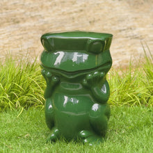Load image into Gallery viewer, Ceramic Stool Cute Frog Statue for Home Bedroom Bathroom Living Room Garden Patio Balcony Yard Lawn Decoration Blackish Green