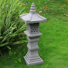Load image into Gallery viewer, Pagoda Lantern Garden Statue Zen Asian Decor for Oriental Landscape Patio Lawn Yard Pond Japanese Decoration Outdoor Indoor Meditation Resin Gifts