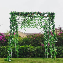 Load image into Gallery viewer, 118'' L x 79'' W x 90.5'' H Large Grape Vine Support Arch Arbor Gazebo Trellis Rack Pergola Plastic-Coated Metal Large Cane Frame for Vineyard Outdoor Patio Lawn Yard Garden Decoration White