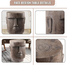 Load image into Gallery viewer, Outdoor Side Table Easter Island AHU Akivi Moai Statue Pedestal End Table Stool for Home Patio Deck Sunroom Garden Balcony Yard Lawn Grey