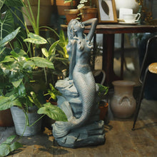 Load image into Gallery viewer, Mermaid Statue 28" H Mermaid on Ocean Rock Garden Statue Resin Large Mermaid Sculpture Outside Outdoor Decor for Lawn Patio Pool Home Ornament Mermaid Figurines Collectible Fairy Tale