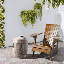 Load image into Gallery viewer, Outdoor Side Table Easter Island AHU Akivi Moai Statue Pedestal End Table Stool for Home Patio Deck Sunroom Garden Balcony Yard Lawn Grey