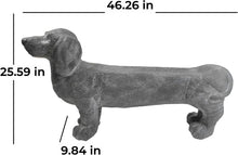 Load image into Gallery viewer, OUTOUR Dog Statues Outdoor 46.2’’L Outdoor Statues MGO Large Dachshund Statue Bench for Home Decor Patio Backyard Yard Lawn Large Garden Statues Sculpture, Grey