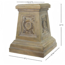 Load image into Gallery viewer, Garden Outdoor Statue Classic Plinth Base Indoor Sculptural Riser Garden Side Table Antique Stone Finish Yard Patio Deck Home Hallway