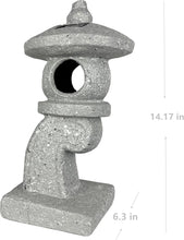 Load image into Gallery viewer, 14’’ High Asian Solar-Powered Zen Pagoda Garden Statue LED Light Solar Lamp for Outdoor Japanese Decoration Aesthetic Garden Figurines