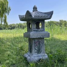 Load image into Gallery viewer, 23.6’’High Asian Orchid Pagoda Statue Miniature Tower Lantern Garden Decoration Figurines Outdoor Japanese Decoration Zen Courtyard Landscape