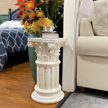 Load image into Gallery viewer, Exquisite Magnesium Oxide Corinthian Greek Column Pillar with Stand Base Pedestal for Indoor Outdoor Garden Backyard Courtyard Patio Office Decor23.9’’High,White