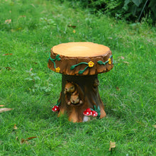 Load image into Gallery viewer, Delicate Fairytale Resin Mushroom Squirrel Garden Stool Statue Lovely Versatile Ornamental in/Outdoor Backyard Patio Squirrel Stool Sculpture Decor
