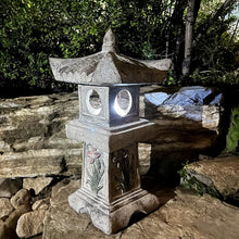 Load image into Gallery viewer, 23.6’’High Asian Orchid Pagoda Statue Solar-Powered LED Light Miniature Tower Lantern Garden Decoration Figurines Solar Lamp Outdoor Japanese Decoration Zen Courtyard Landscape