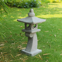 Load image into Gallery viewer, 28" H Large Solar Zen Asian Pagoda Lantern Garden Outdoor Statue Japanese Palace Lantern with Solar Light for Lawn Yard Pond Patio Temple Court Decor Meditator Stylite Garden Figurines