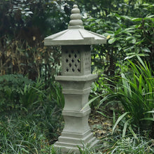 Load image into Gallery viewer, Pagoda Lantern Garden Statue Zen Asian Decor for Oriental Landscape Patio Lawn Yard Pond Japanese Decoration Outdoor Indoor Meditation Resin Gifts