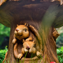 Load image into Gallery viewer, Delicate Fairytale Resin Mushroom Squirrel Garden Stool Statue Lovely Versatile Ornamental in/Outdoor Backyard Patio Squirrel Stool Sculpture Decor