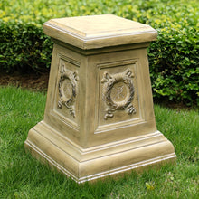 Load image into Gallery viewer, Garden Outdoor Statue Classic Plinth Base Indoor Sculptural Riser Garden Side Table Antique Stone Finish Yard Patio Deck Home Hallway