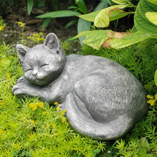 Load image into Gallery viewer, Garden Sleeping Cat Memorial Stone Cat Grave Marker Remembrance Cat Statues for Garden,Patio,Lawn,Grave Decor Pet Sympathy Gift