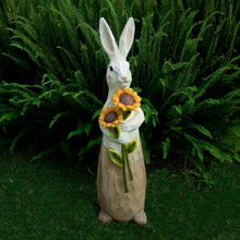 Load image into Gallery viewer, 35"H Resin Large Rabbit Statue Bunny with Sunflowers Sculpture Outdoor Statues Indoor Decor Animal Ornament for Home Garden Lawn Yard Patio Balcony Gifts Birthday Easter Housewarming Christmas