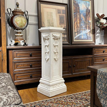 Load image into Gallery viewer, OUTOUR Greek Roman Square Pillar Magnesium Oxide Column with Stand Pedestal Holder Base for Wedding Tables, Indoor/Outdoor Patio and Garden Decor Large Size Pillar 35.8'' High,White