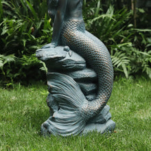 Load image into Gallery viewer, Mermaid Statue 28" H Mermaid on Ocean Rock Garden Statue Resin Large Mermaid Sculpture Outside Outdoor Decor for Lawn Patio Pool Home Ornament Mermaid Figurines Collectible Fairy Tale