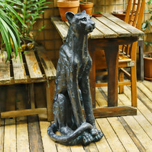 Load image into Gallery viewer, OUTOUR 35.5''H Large Leopard Statue Outdoor Leopard Statues MGO Cheetah Statue Leopard Sculpture Cheetah Sculpture for Home Decor Garden Decorative Outdoor Sculpture Patio Yard,Bronze Color