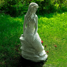 Load image into Gallery viewer, 20" H Mermaid on Ocean Rock Garden Statue Resin Outdoor Sculpture Large Outside Decor for Lawn Patio Pool Home Ornament Large Mermaid Figurine Collectible Nautical Fairy Tale