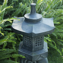 Load image into Gallery viewer, 40''H Janpanese Zen Garden Pagoda Resin Shinto Shrines Stone Lanter Large Pagoda Statue Stone Lantern Pagoda Sculpture Statue for Balcony Garden Patio Porch Decoration,Grey