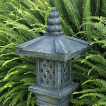 Load image into Gallery viewer, 38''H Janpanese Zen Garden Pagoda Resin Shinto Shrines Stone Lanter Large Pagoda Statue Stone Lantern Pagoda Sculpture Statue for Balcony Garden Patio Porch Decoration,Grey
