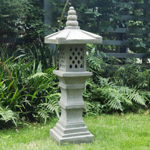 Load image into Gallery viewer, Pagoda Lantern Garden Statue Zen Asian Decor for Oriental Landscape Patio Lawn Yard Pond Japanese Decoration Outdoor Indoor Meditation Resin Gifts