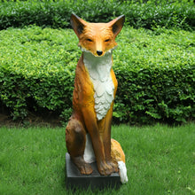 Load image into Gallery viewer, Sitting Fox Large Size Decorative Statue Outdoor Wit Fox Orange and White Cute Sculpture for Garden,Patio,Lawn Fox Fable Figurine