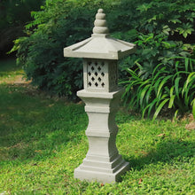 Load image into Gallery viewer, Pagoda Lantern Garden Statue Zen Asian Decor for Oriental Landscape Patio Lawn Yard Pond Japanese Decoration Outdoor Indoor Meditation Resin Gifts