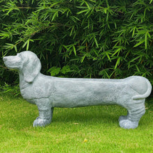 Load image into Gallery viewer, OUTOUR Dog Statues Outdoor 46.2’’L Outdoor Statues MGO Large Dachshund Statue Bench for Home Decor Patio Backyard Yard Lawn Large Garden Statues Sculpture, Grey