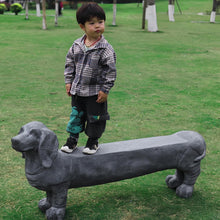 Load image into Gallery viewer, OUTOUR MGO Dachshund Oversized 55.5’’L Dog Statue Sculpture Dog-Shaped Bench Stool for Outdoor Garden Dachshund Dog Statue Sculpture Decoration Accessory, Grey