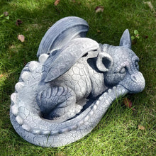 Load image into Gallery viewer, Large Sleeping Dragon Garden Outdoor 22" L Statue Mythical Decor for Lawn Yard Patio Pond Porch Deck Baby Sleeping Dragon Ornament Birthday Presents for Friends Family