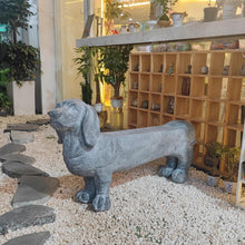 Load image into Gallery viewer, OUTOUR Dog Statues Outdoor 46.2’’L Outdoor Statues MGO Large Dachshund Statue Bench for Home Decor Patio Backyard Yard Lawn Large Garden Statues Sculpture, Grey