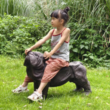 Load image into Gallery viewer, 35.5''L Large Shar Pei Dog Bench Stool Standing Multifunctional Dog Statue for Indoor Outdoor Decor Garden Yard Hallway Big Dog Shaped Dog Statue Accessory