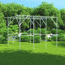 Load image into Gallery viewer, 118'' L x 79'' W x 90.5'' H Large Grape Vine Support Arch Arbor Gazebo Trellis Rack Pergola Plastic-Coated Metal Large Cane Frame for Vineyard Outdoor Patio Lawn Yard Garden Decoration White