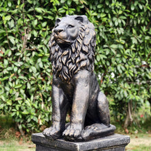 Load image into Gallery viewer, Outdoor Garden Guardian Lion Statue 23 Inch Sitting Lion Sculpture Patio Yard Lawn Home Decor Bronze