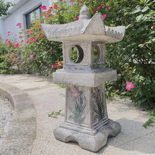 Load image into Gallery viewer, 23.6’’High Asian Orchid Pagoda Statue Miniature Tower Lantern Garden Decoration Figurines Outdoor Japanese Decoration Zen Courtyard Landscape