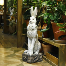 Load image into Gallery viewer, Large Size Noble Sitting Rabbit Bunny Realistic Rabbit Happy Easter Bunny Magnesium Oxide Stone Sculpture Decorations for Indoor Outdoor Garden Statue 30'' High