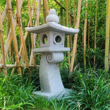 Load image into Gallery viewer, 28" H Large Solar Zen Asian Pagoda Lantern Garden Outdoor Statue Japanese Palace Lantern with Solar Light for Lawn Yard Pond Patio Temple Court Decor Meditator Stylite Garden Figurines
