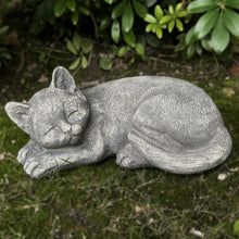 Load image into Gallery viewer, Garden Sleeping Cat Memorial Stone Cat Grave Marker Remembrance Cat Statues for Garden,Patio,Lawn,Grave Decor Pet Sympathy Gift