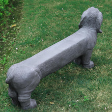 Load image into Gallery viewer, OUTOUR MGO Dachshund Oversized 55.5’’L Dog Statue Sculpture Dog-Shaped Bench Stool for Outdoor Garden Dachshund Dog Statue Sculpture Decoration Accessory, Grey