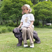 Load image into Gallery viewer, 35.5''L Large Shar Pei Dog Bench Stool Standing Multifunctional Dog Statue for Indoor Outdoor Decor Garden Yard Hallway Big Dog Shaped Dog Statue Accessory